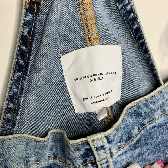 Zara Overall shorts acid wash EUC Medium - Picture 4 of 8